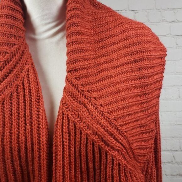 SOFT SURROUNDINGS Open Front Knit Cardigan Draped Collar Long Sleeve Sweater S - Picture 3 of 7